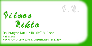 vilmos miklo business card